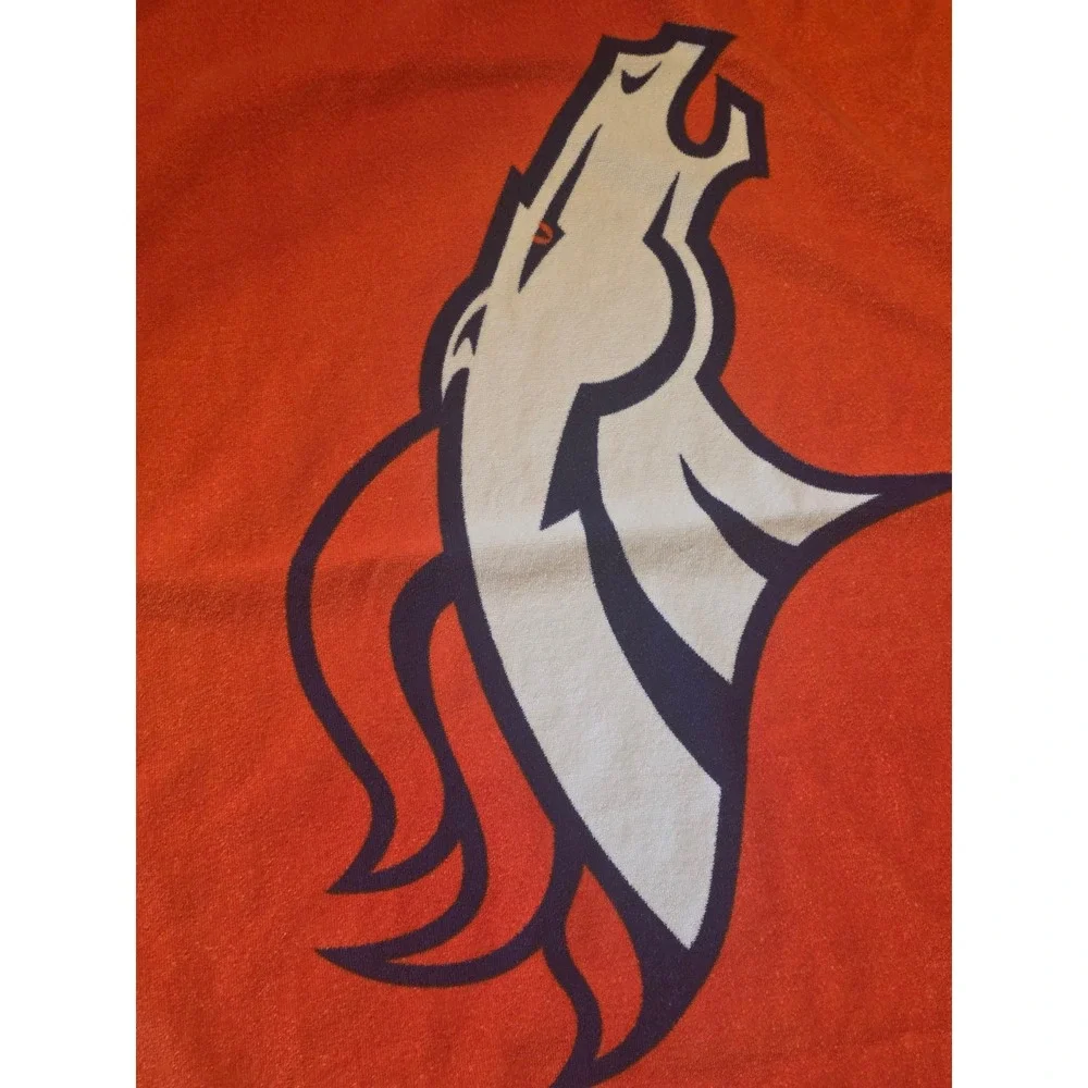 NFL Denver Broncos Beach Towel Orange Navy Blue Logo 28x52 Football Fan Gear